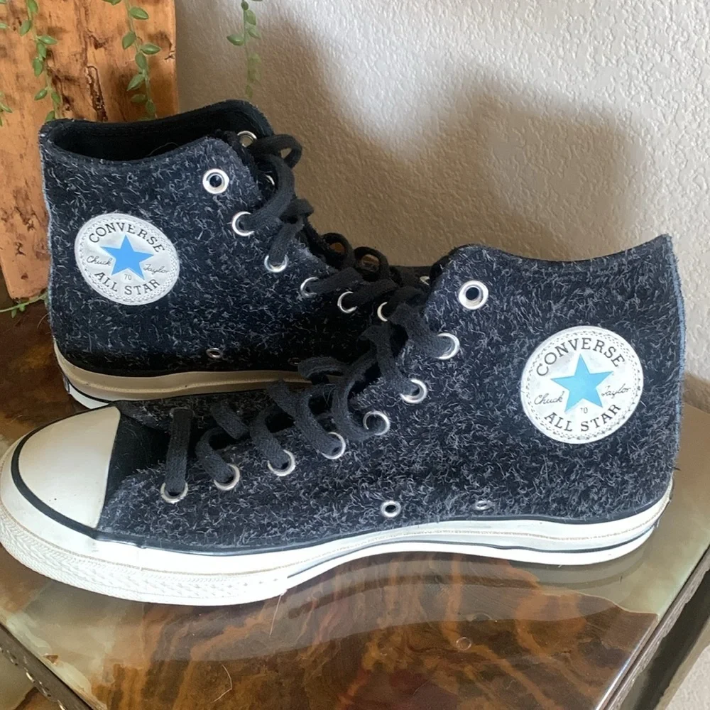CONVERSE Chuck Taylor All Star High Tops Black Suede, White fleck. 8 - Picture 8 of 16